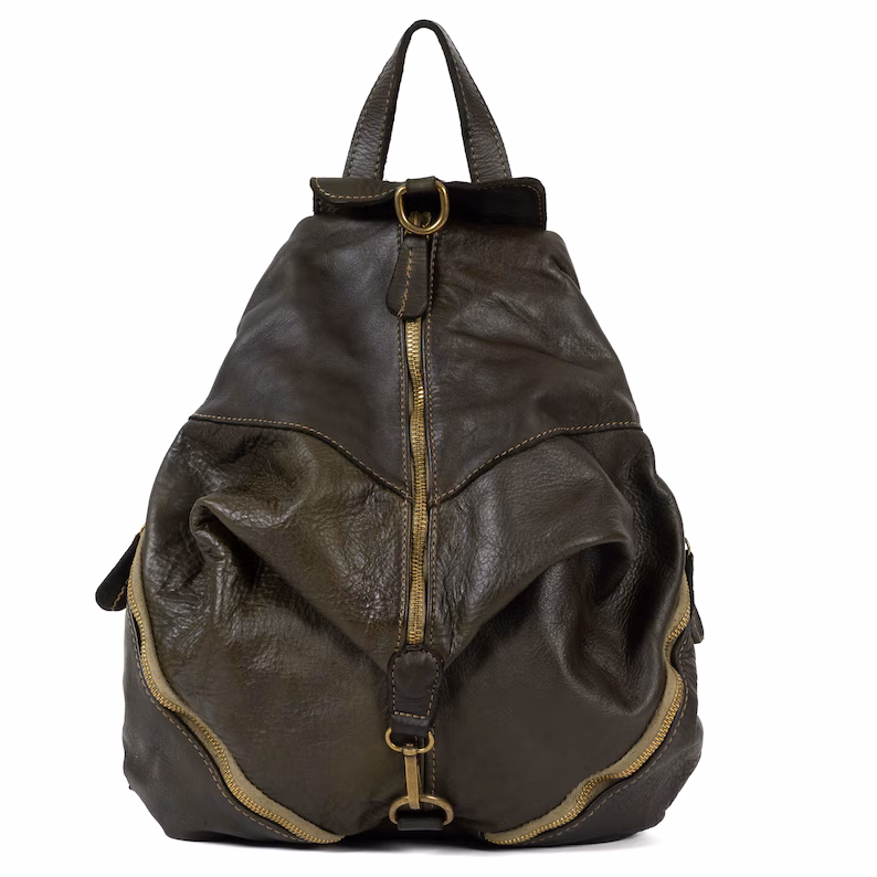 Leather backpack women